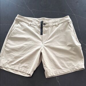 Lululemon Athletica Cream Flat Front Shorts